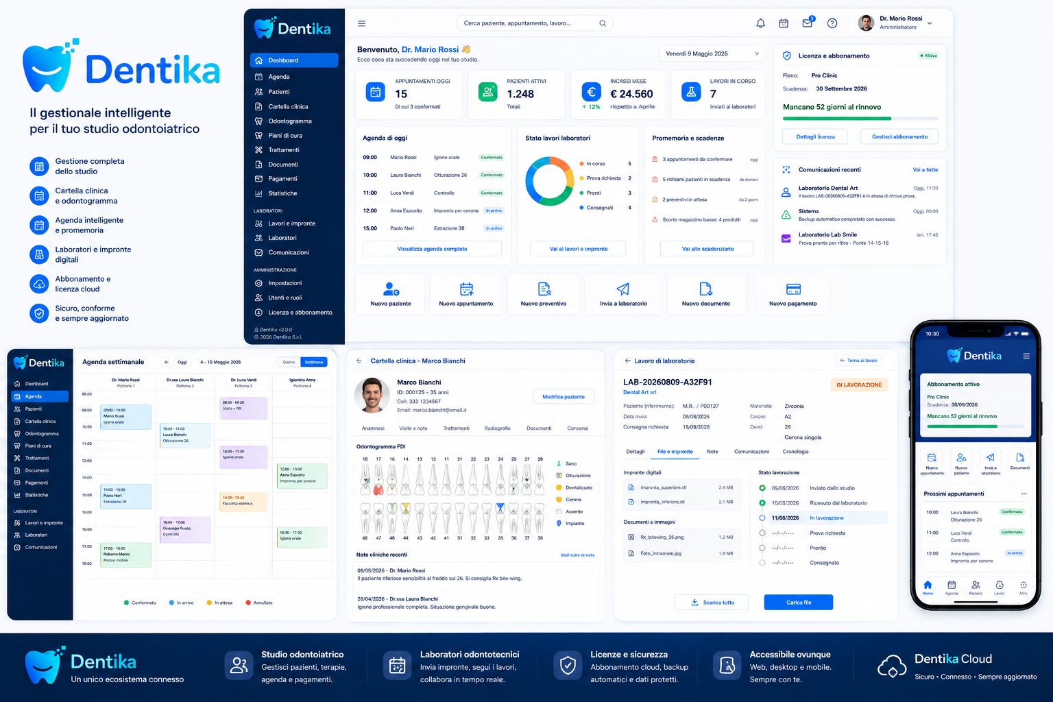 Interfaccia di Dentika Cloud